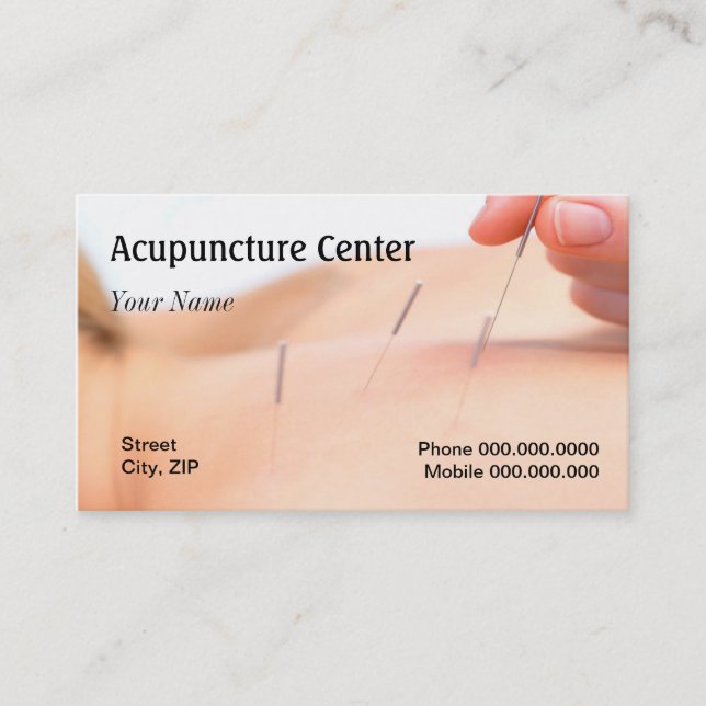 Horário Cartão de visita da acupunctura (Frente)