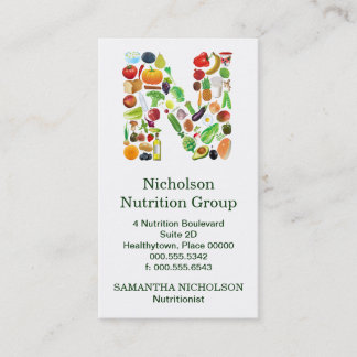 Horário Cartão de visita da nomeação do monograma N do