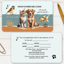 Cartão de Visita de Clínica Veterinária de Animais
