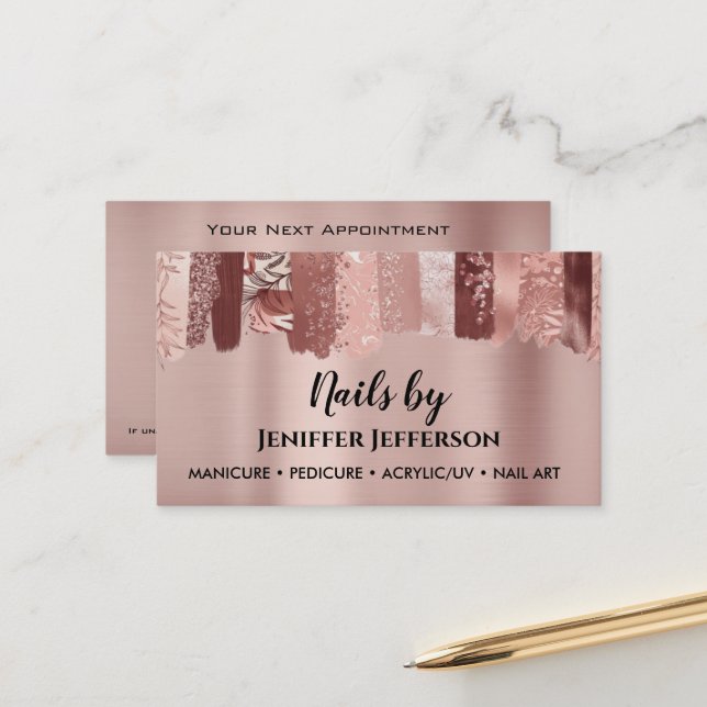 Horário Cartão de visita de compromisso de ARTISTA NAIL (Frente/Verso In Situ)