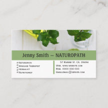 Cartão de Visita de Consulta de Naturopatia com Er
