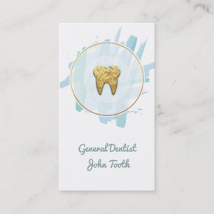 Horário Cartão de visita de Logotipo Dentista Dourado Mod
