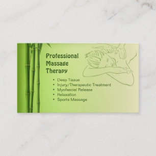 Horário Cartão de visita para o terapeuta de massagem