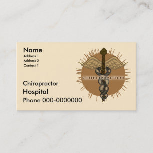 Horário Chiropractor cartão de visita