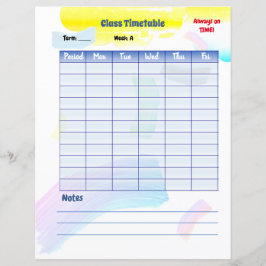 Horário da Classe Estudante do Rainbow Paint