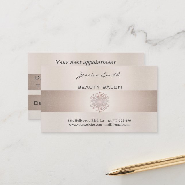 Horário Dandelion brilhante elegante com cartão de comprom (Frente/Verso In Situ)