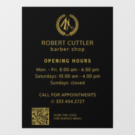 Horário de funcionamento da barbearia logo preto d