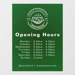 Horário de Funcionamento Marca Minimalista para Pe