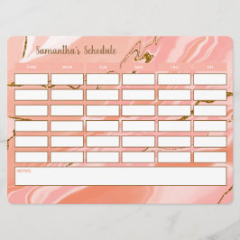 Horário de na moda Girly Weekly Schedule School