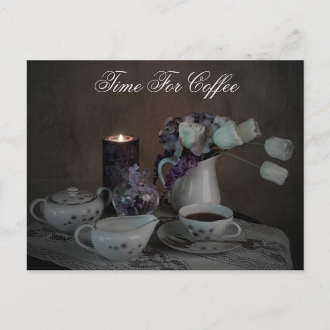 Horário do Cartão Postal para Café (Frente)