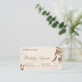 Horário Minimalista Beige Boho Cartão de visita