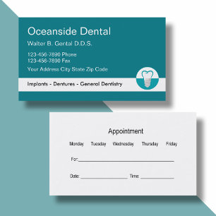 Horário Modelo de cartão de negócios de Implante Dentist