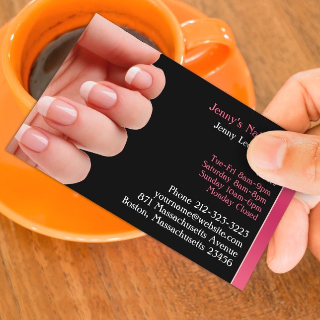 Horário Nail Salon Cartão de visita com Compromisso (Criador carregado)