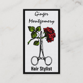 Horário Rosa e Cartão de visita de Stylist do Cabelo da Te
