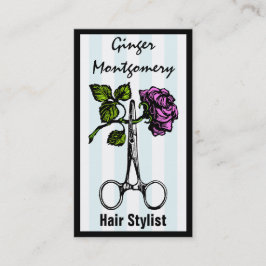 Horário Rosa e Cartão de visita de Stylist do Cabelo da Te
