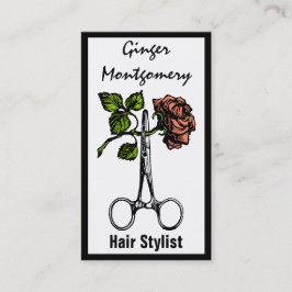 Horário Rosa e Cartão de visita de Stylist do Cabelo da Te