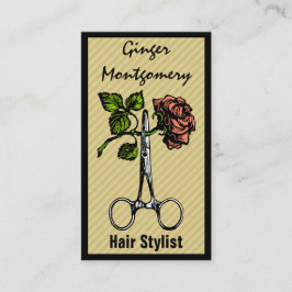 Horário Rosa e Cartão de visita de Stylist do Cabelo da Te