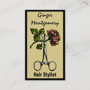 Horário Rosa e Cartão de visita de Stylist do Cabelo da Te
