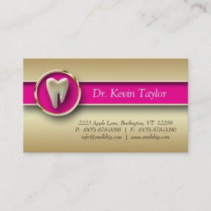 Horário Rosa metálico Dourado do cartão de visita dental