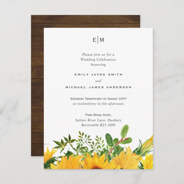 Horário Russo dos Girassóis do Sul (Frente/Verso)