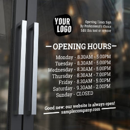 Horas de Funcionamento Empresariais com Logotipo e