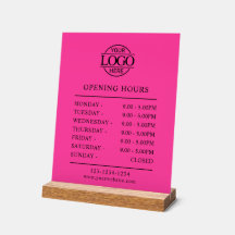 Horas de Funcionamento Rosa Claro Minimalista Eleg