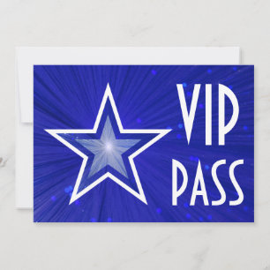 Horizontal de convite 'VIP PASS' de Estrela Azul E