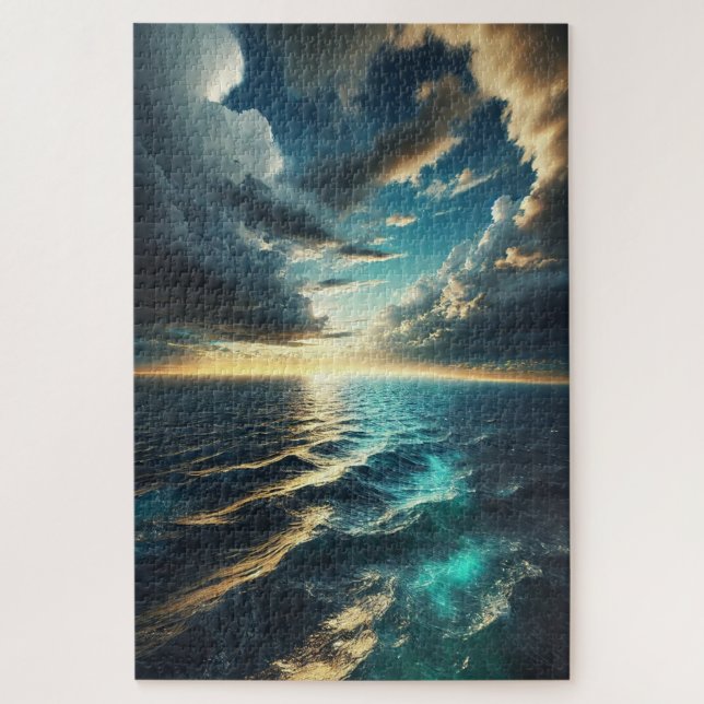 Horizonte Cinemático Oceano - Quebra-cabeça de Art (Vertical)
