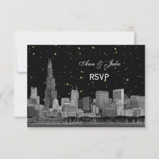 Horizonte de Chicago Gravado Estrela DIY BG RSVP #