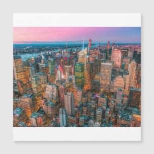 Horizonte de Nova York ao Pôr do Sol Crepúsculo