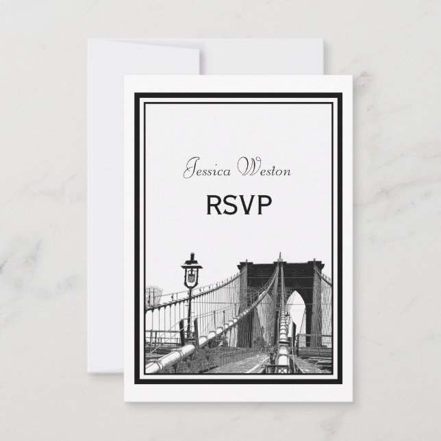 Horizonte de NYC Ponte Bklyn #2 Gravado RSVP (Frente)
