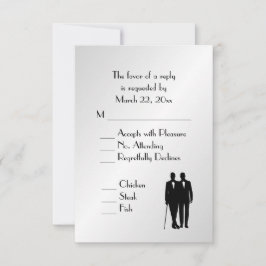 Horom e Groom Menu Casamento RSVP Silver