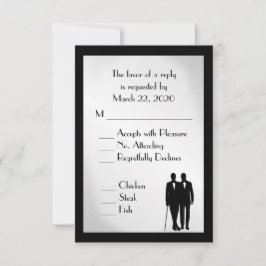 Horom e Groom Menu Casamento RSVP Silver