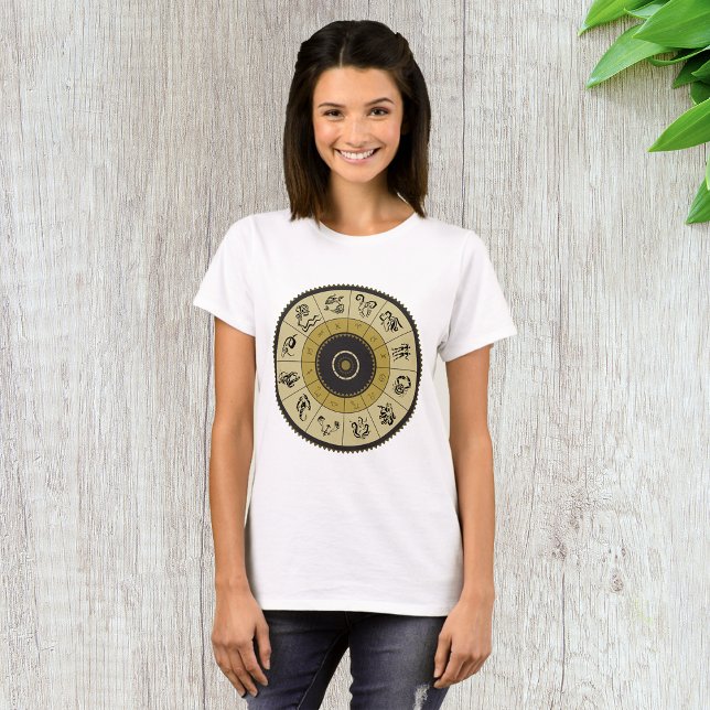 Horoscope Wheel Womens T-Shirt (Criador carregado)