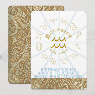 HOROSCÓPIO ~ Convite de Aniversário - Aquário