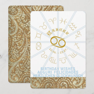 HOROSCÓPIO ~ Convite de Aniversário - Cancer