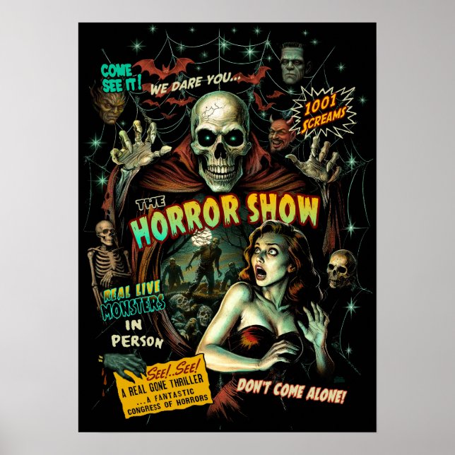 Horror Show Spook Show Poster - Retro Halloween (Frente)