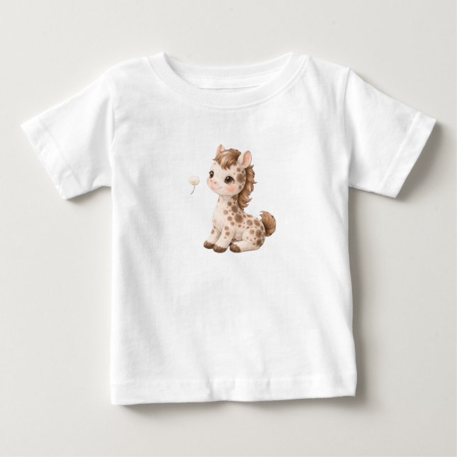 Horse Baby T-Shirt – Cute Spotted & Striped Babies (Frente)