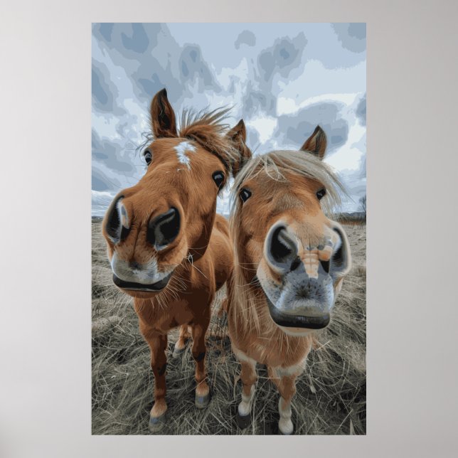 Horse Lover Selfie Art Poster (Frente)