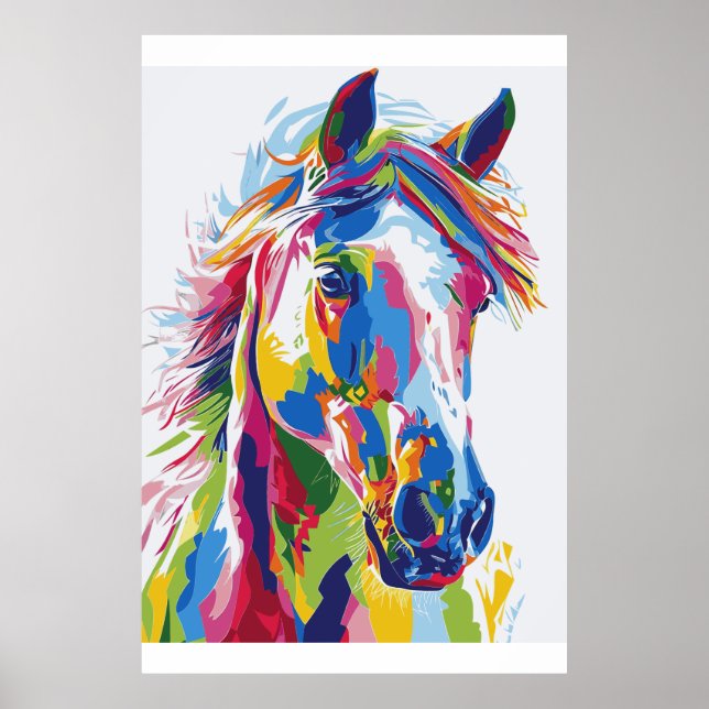 Horse Lover Watercolor Art Poster (Frente)