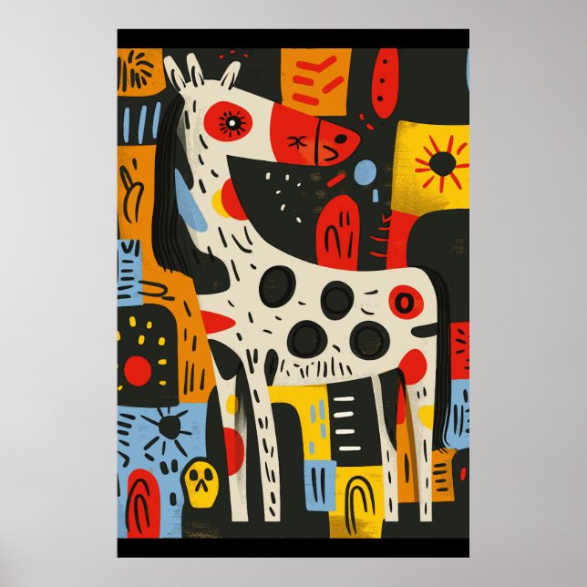 Horse Lover Watercolor Art Poster (Frente)