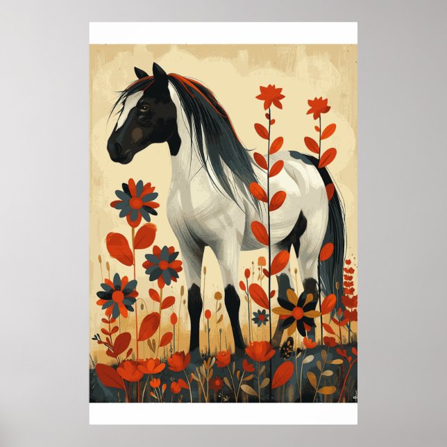 Horse Lover Watercolor Art Poster (Frente)