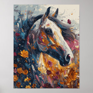 Horse Lover Watercolor Art Poster para Aniversário