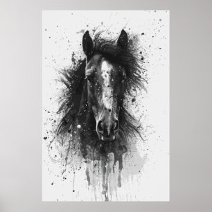 Horse Lover Watercolor Art Poster para Aniversário