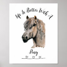 Horse Pony Wall Art Poster