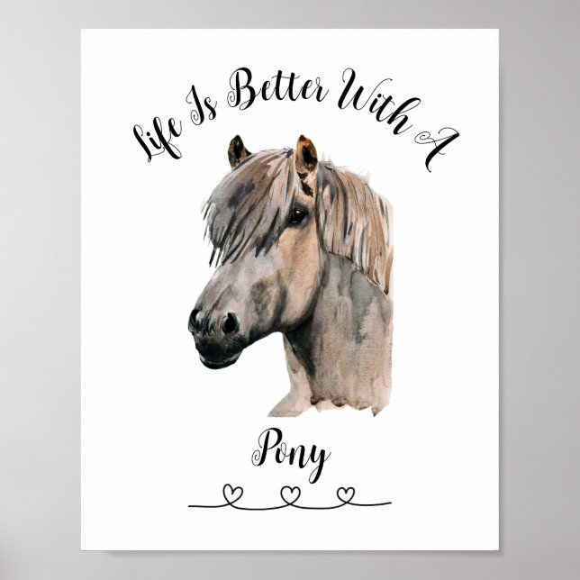 Horse Pony Wall Art Poster (Frente)