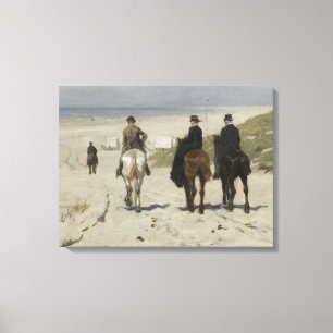 Horseback Ride ao longo da praia - Canvas de arte