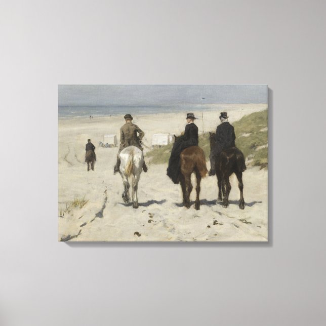 Horseback Ride ao longo da praia - Canvas de arte (Frente)