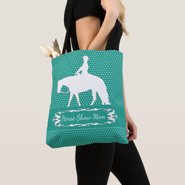 Horseback Rider Cowgirl NOME PERSONALIZADO Tote Ba (Close Up)