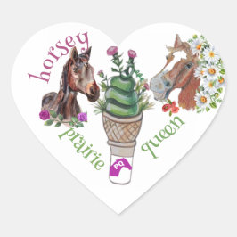 horsey prairie rainha com flores e autocolante